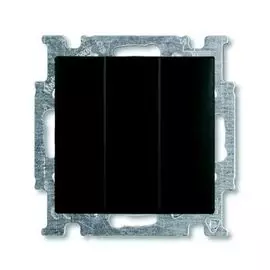 Выключатель ABB 1012-0-2173 BASIC 55 трехклавишный (механизм), 10А, 250В, IP20, в рамку шато (чёрный)