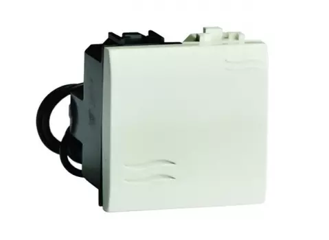 Выключатель DKC 76002BL с подсветкой, белый, 2 модуля, "Brava"