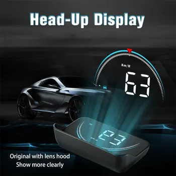 Автомобильный OBD2 Head Up Display OBD Hud Цифровой спидометр Красочный проектор на лобовое стекло чёрный