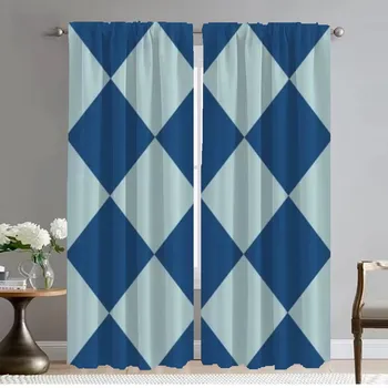 Modern Living Room Curtains 2 Pieces Geometric Patterns Polyester Window Curtain for Room 2 Panel Home Interior Curtains Shades W50xH70cmx2pcs-CL
