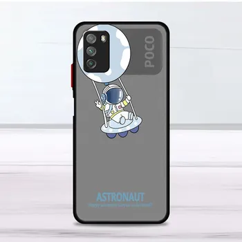 Cute Cartoon Astronaut Planet Case For Xiaomi Mi Poco X3 NFC M3 11 10 12 9T 11T 10T Pro Note 10 Lite Matte Hard Phone Covers Xiaomi Poco X3 NFC