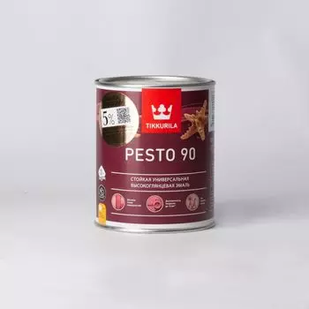 Эмаль алкидная Tikkurila Pesto 90 высокоглянцевая, база А, 0,9 л