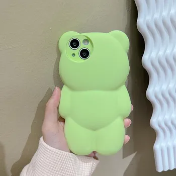 Чехол для телефона с милым мультяшным 3d медведем для Iphone 13 12 11 Pro Max X Xr Xs 12 Pro, мягкий силиконовый чехол, противоударные защитные чехлы, принципиально For iPhone XR