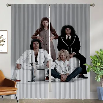 Шторы для кухни, детская комната, шторы Rock-Queenes, противомоскитные шторы, 2 шт., затемняющие шторы, украшения на Хэллоуин, перегородки W50xH70cmx2pcs-CL