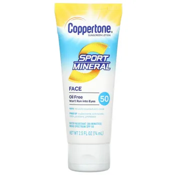 Coppertone, Sport Mineral, солнцезащитный лосьон, SPF 50, без масла, 74 мл (2,5 жидк. Унции)