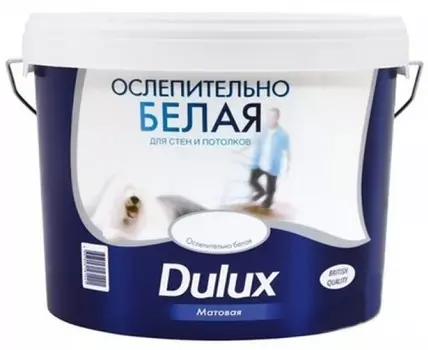 Dulux 10 л, Краска интерьерная латексная (ослепительно белая)