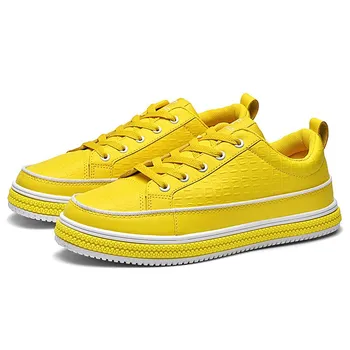 Men Large Size 2025 New Leather Casual Board Shoes Fashionable Versatile Trendy Shoes Outdoor Casual Sneaker Zapatillas Hombre 42 белый