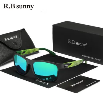 RBsunny Модные спортивные поляризованные солнцезащитные очки мужские прямоугольные полнокадровые очки с зеркальными линзами UV400 антибликовые женские очки для активного отдыха