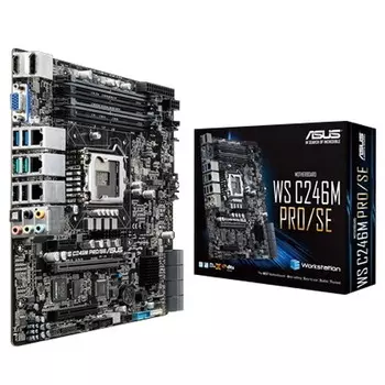 Материнская Плата Asus WS C246M PRO/SE Soc-1151 iC246 mATX 4xDDR4 8xSATA3 SATA RAID i210AT/219LM 2хGgbEth Ret