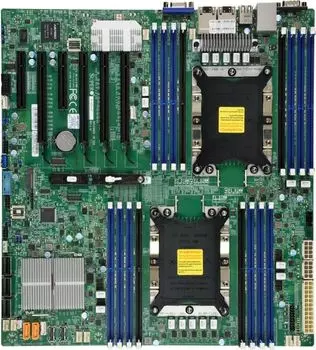 Материнская Плата SuperMicro MBD-X11DPI-NT-O Soc-3647 iC622 eATX 16xDDR4 10xSATA3 SATA RAID iX722/X557 2х10GgbEth Ret