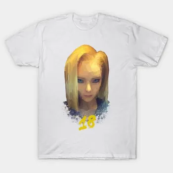 Футболка женская Android 18 Low Poly Harajuku Print Kawaii футболка летняя с коротким рукавом женская футболка топ футболка S