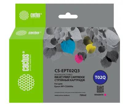 Картридж Cactus CS-EPT02Q3 T02Q пурпурный (660мл) для Epson WorkForce Enterprise WF-C20600D