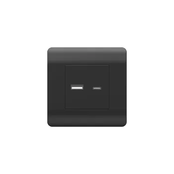 Розетка CHINT 431501 USB NЕW3-E тип A+C 5В/2.1А черн.