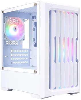 Корпус mATX 1STPLAYER BULLET HUNTER H2 White H2-WH-4F1-W без БП, боковая панель из закалённого стекла, USB 3.1, USB 2.0