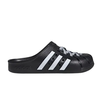 Сабо Adilette Clog 'Black White Laces', черный
