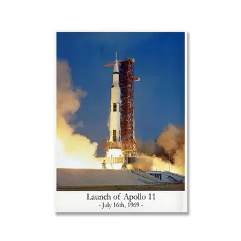 Космическая Настенная Картина Маслом Аполлон Лунный Астронавт Фреска Гостиная Классический Плакат и Печать 21cm30cm NoFrame