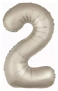 Шар фольгированный 40 «Цифра 2», Slim, мистик крем
