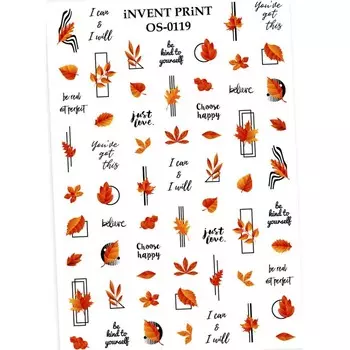 iNVENT PRiNT, Слайдер-дизайн "Осень. Веточки. Листья", OS-119