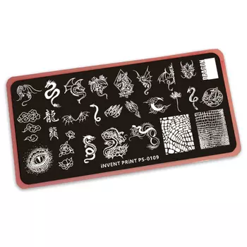 iNVENT PRiNT, Пластина для стемпинга, Драконы, Змеи PS-109