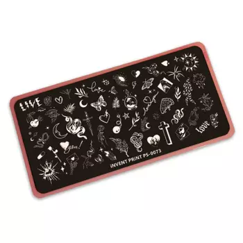 iNVENT PRiNT, Пластина для стемпинга, Микс змеи, веточки, pop art PS-73
