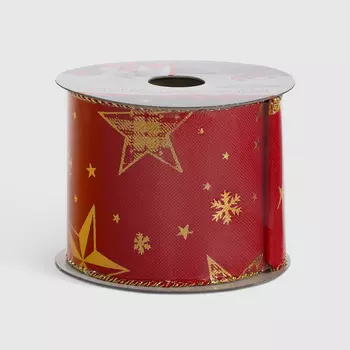 Лента упаковочная Due Esse Christmas красная 6,3 см х 27 м в ассортименте