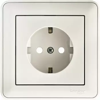 Розетка с заземлением и шторками (белый) Systeme Electric W59 RS16-152-18