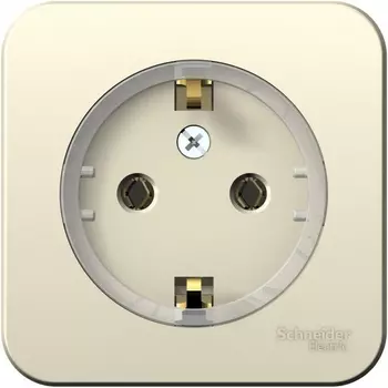 Розетка с заземлением (молочный) Systeme Electric Blanca BLNRA110112