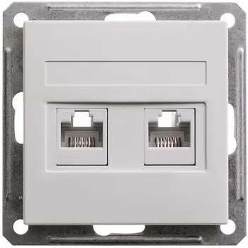 Розетка телефонная RJ-11 + Ethernet RJ-45 (белый) Systeme Electric W59 RSI-251TK5E-1-86