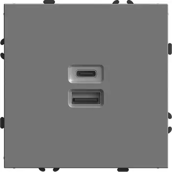 Розетка USB Type A+С (серый) Stekker Эмили 49957