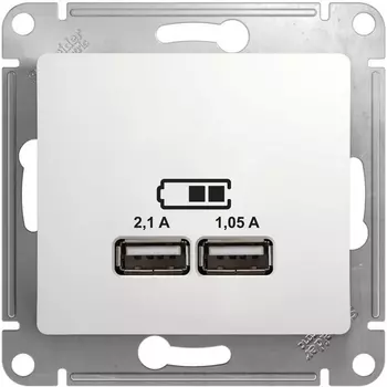 Розетка USBх2 (белый) Systeme Electric Glossa GSL000133