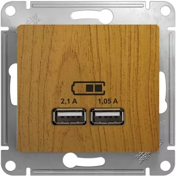 Розетка USBх2 (дуб) Systeme Electric Glossa GSL000533
