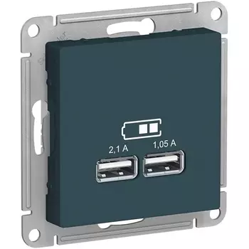 Розетка USBх2 (изумрудный) Systeme Electric AtlasDesign ATN000833