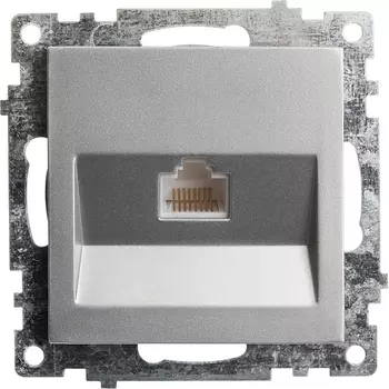 Розетка Ethernet RJ-45 (серебро) Stekker Катрин 39585