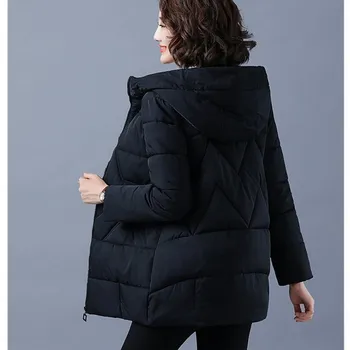 Женская куртка зимняя Parker Coat женское длинное большое свободное пальто с капюшоном 3XL кирпич красный