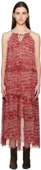 Платье макси из шифона Alita Isabel Marant Etoile, красный
