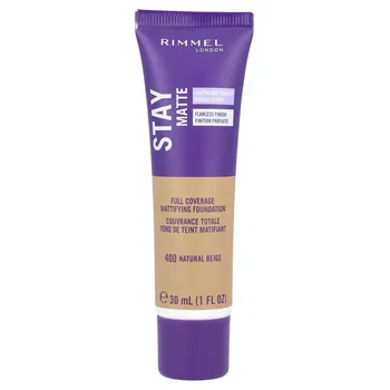 Тональная основа матирующая Rimmel London Stay Matte 400 Natural Beige, 30 мл