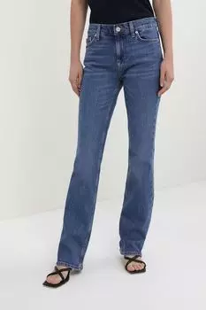 Джинсы с эффектом потертости прямого кроя Tommy Jeans