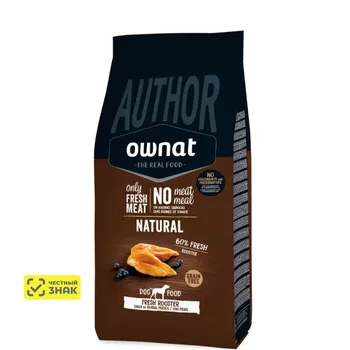 Ownat Author Сухой корм для взрослых собак, со свежим мясом петуха, 3 кг