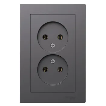 Розетка Systeme Electric AtlasDesign встраиваемая базальт (ATN001420)