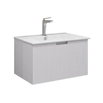 Комплект тумба с раковиной Comforty Сан-Луис 70 см подвесная белая матовая (00-00021665CF)