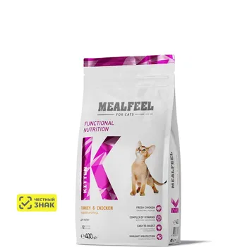 Mealfeel Functional Nutrition Kitten Сухой корм для котят до 12 месяцев, с индейкой и курицей, 400 гр.