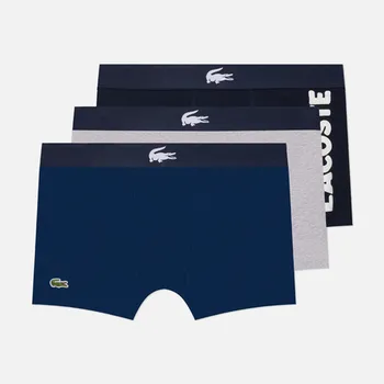 Комплект мужских трусов Lacoste Underwear 3-Pack Stretch Cotton Trunks, цвет комбинированный, размер L