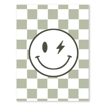 T s Cool to от Smiley Gallery, настенное искусство Biehl, смайлик, плакат с алфавитом, зеленый мудрец, игра, холст, художник, украшение для спальни, дома 21x30cm No Framed