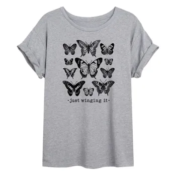 Детская футболка большого размера с рисунком Butterflies Winging Licensed Character