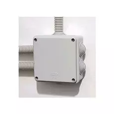 Коробка распределительная IEK UKO11-100-100-050-K41-55 для открытого монтажа 100х100х50, IP55, 6 гермовводов (серая)