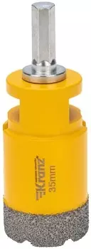 Коронка алмазная KRANZ KR-92-1017 профессиональная по керамограниту и железобетону М14, вакуумное спекание, 35мм, для УШМ