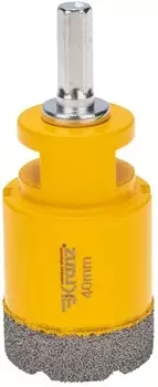 Коронка алмазная KRANZ KR-92-1019 профессиональная по керамограниту и железобетону М14, вакуумное спекание, 40мм, для УШМ