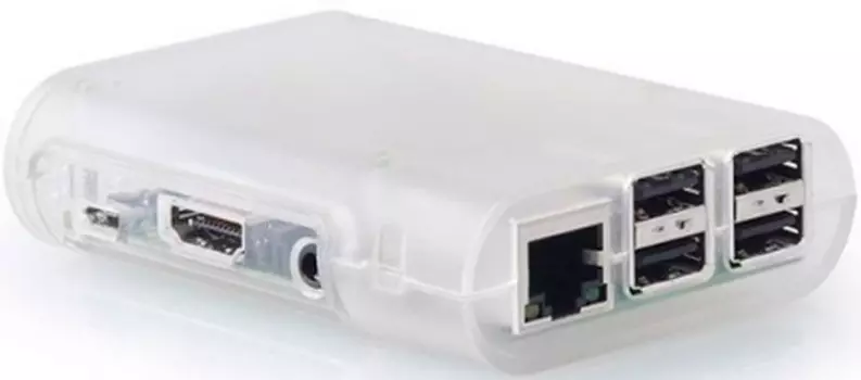 Корпус ACD RA076 Transparent ABS Plastic Injection Molding case with Stripe for Raspberry Pi 3 B (прозрачный, овальный на винтах)(RASP1795)