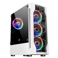 Корпус ATX 1STPLAYER DK D4 D4-WH-4R1 белый, без БП, с окном, 2*USB 2.0, USB 3.0, audio