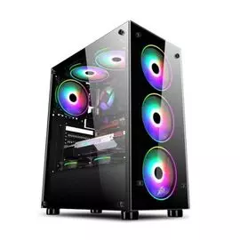 Корпус ATX 1STPLAYER FIRE DANCING V3-A черный, без БП, боковая панель из закаленного стекла, USB 3.0, 2*USB 2.0, audio